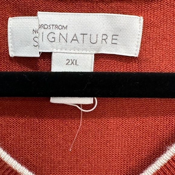 NORDSTROM Signature V-neck Burnt Red Sweater Size 2XL - Picture 5 of 5